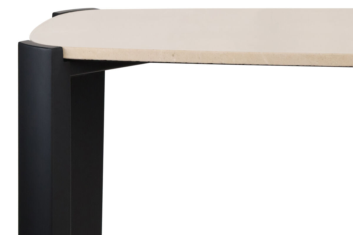 Palermo Cream Marble Top and Black Acacia Wood Console Table