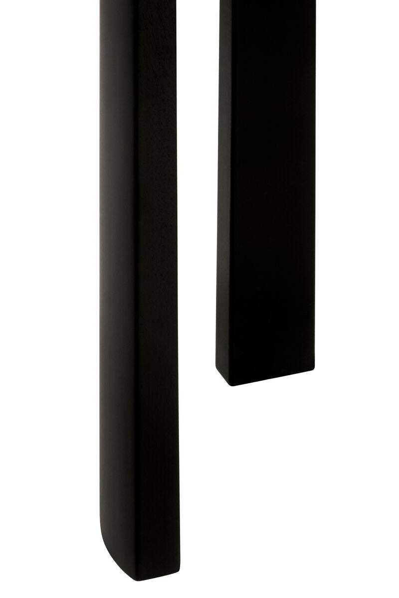 Palermo White Marble Top and Black Acacia Wood Console Table