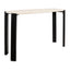 Palermo Travertine Top and Black Acacia Wood Console Table
