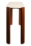 Palermo Travertine Top and Brown Acacia Wood Console Table