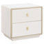 Dorsino Ivory Wood Veneer Two Drawer Bedside Table