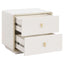 Dorsino Ivory Wood Veneer Two Drawer Bedside Table