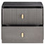 Dorsino Brown Grey Wood Veneer Two Drawer Bedside Table