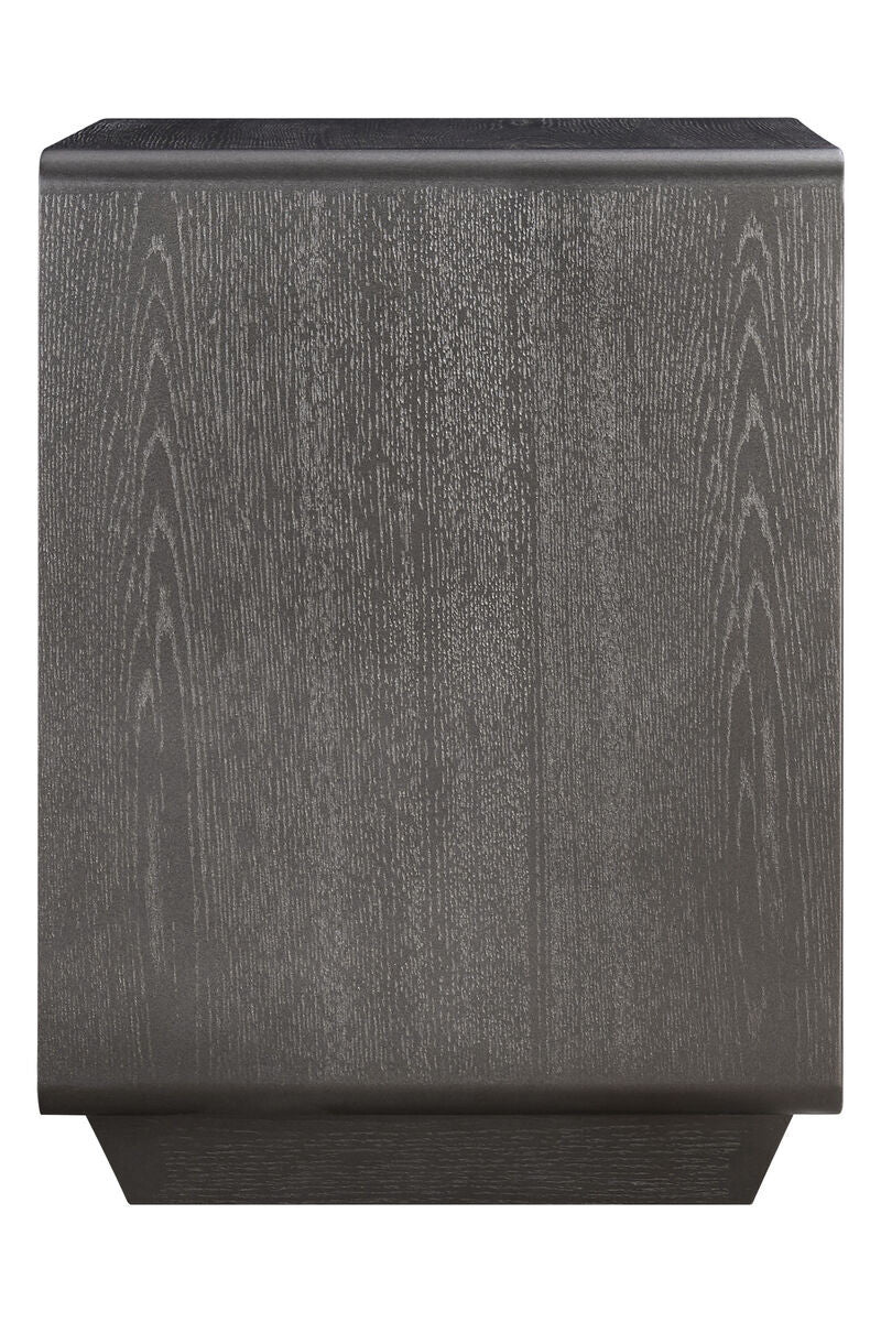 Dorsino Brown Grey Wood Veneer Two Drawer Bedside Table