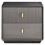 Dorsino Brown Grey Wood Veneer Two Drawer Bedside Table