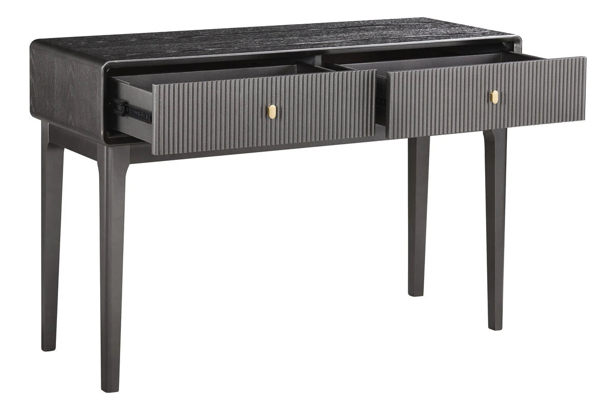 Dorsino Brown Grey Wood Veneer Two Drawer Dressing Table