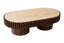 Babel Oval Travertine and Mango Wood Coffee Table