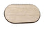 Babel Oval Travertine and Mango Wood Coffee Table