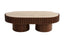 Babel Oval Travertine and Mango Wood Coffee Table