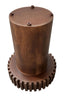 Babel Round Travertine and Mango Wood Side Table