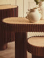 Babel Travertine and Mango Wood Curved Console Table