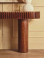 Babel Travertine and Mango Wood Curved Console Table