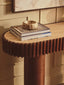 Babel Travertine and Mango Wood Curved Console Table
