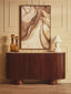 Babel Travertine and Mango Wood 2 Door Curved Sideboard