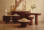 Babel Travertine and Mango Wood 2 Door Curved Sideboard