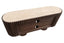Babel Travertine and Mango Wood Curved Media Unit