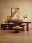 Babel Travertine and Mango Wood Curved Media Unit