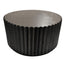 Barto Round Black Mango Wood Carved Ridge Coffee Table