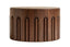 Barola Round Brown Marble and Dark Mango Wood Carved Coffee Table