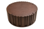 Barola Round Brown Marble and Dark Mango Wood Carved Coffee Table