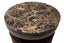 Barola Round Brown Marble and Mango Wood Carved Side Table