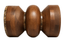 Barola Round Brown Marble and Mango Wood Carved Tiered Side Table
