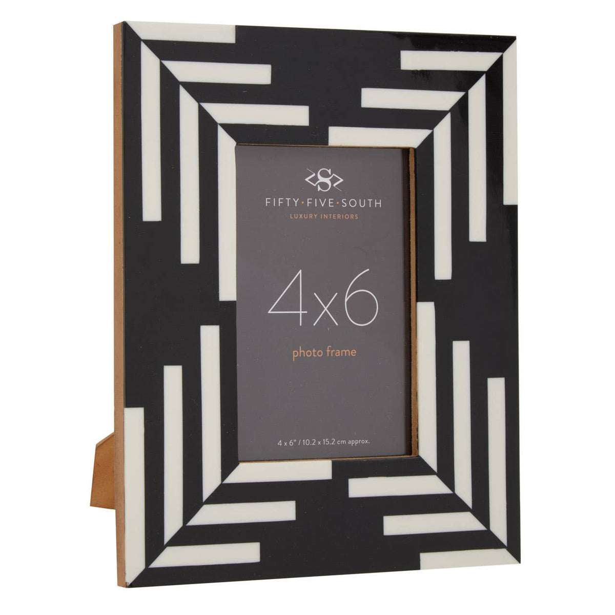 Donato 4in x 6in Black and White Stripe Photo Frame