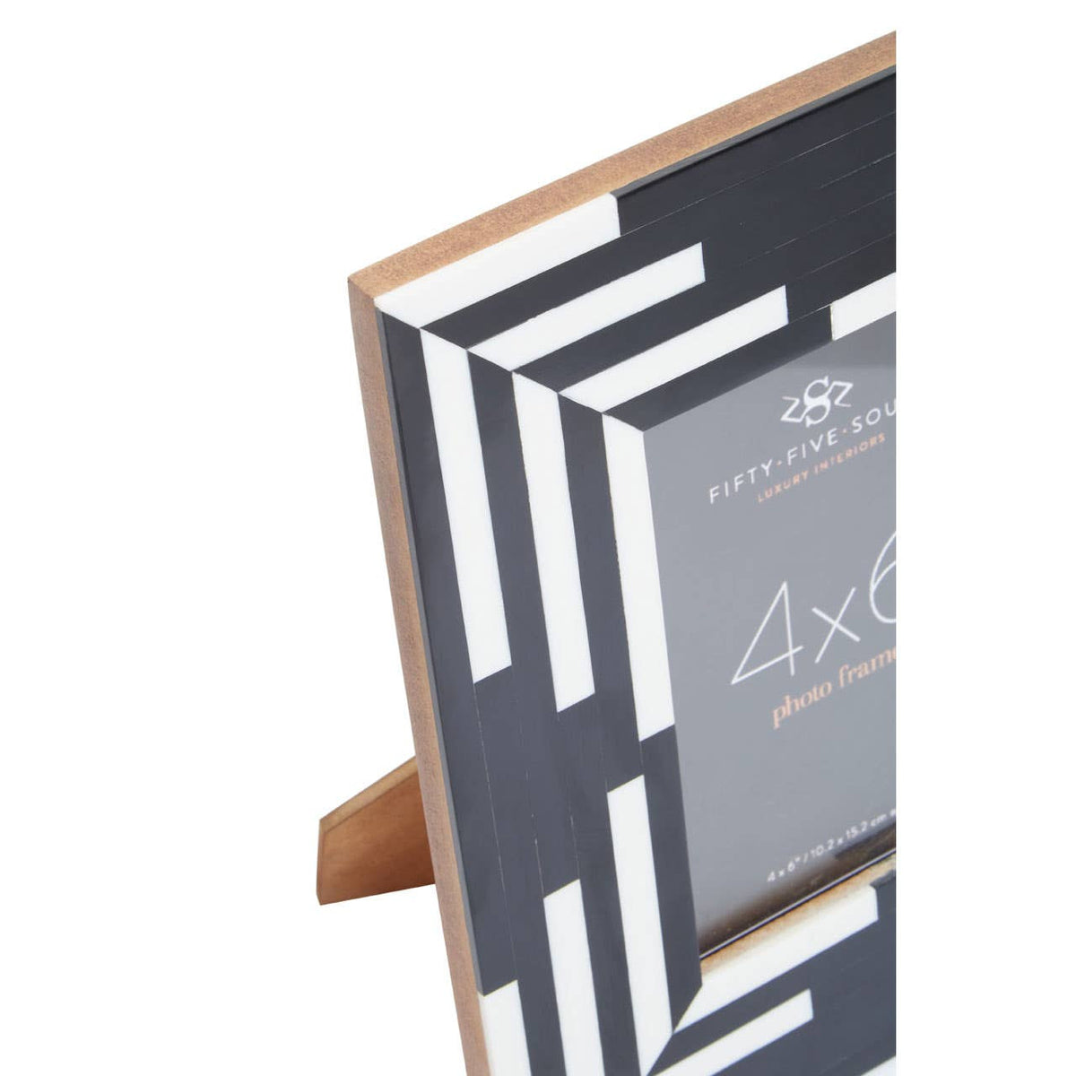 Donato 4in x 6in Black and White Stripe Photo Frame