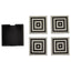 Donato Set of 4 Black and White Stripe Coasters with Holder