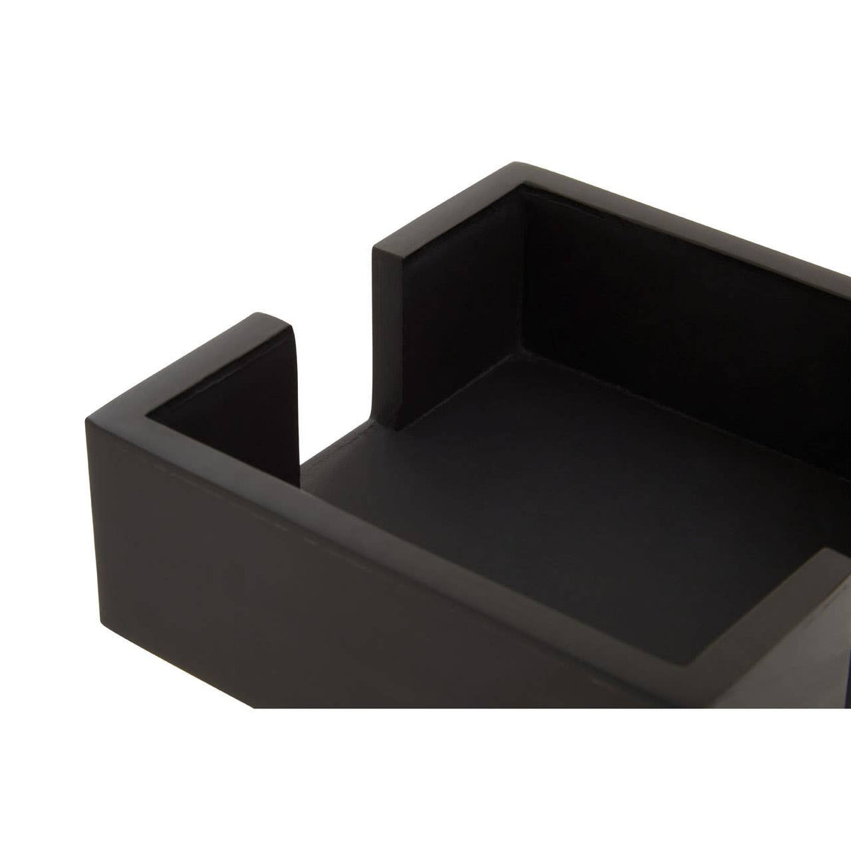 Donato Set of 4 Black and White Stripe Coasters with Holder