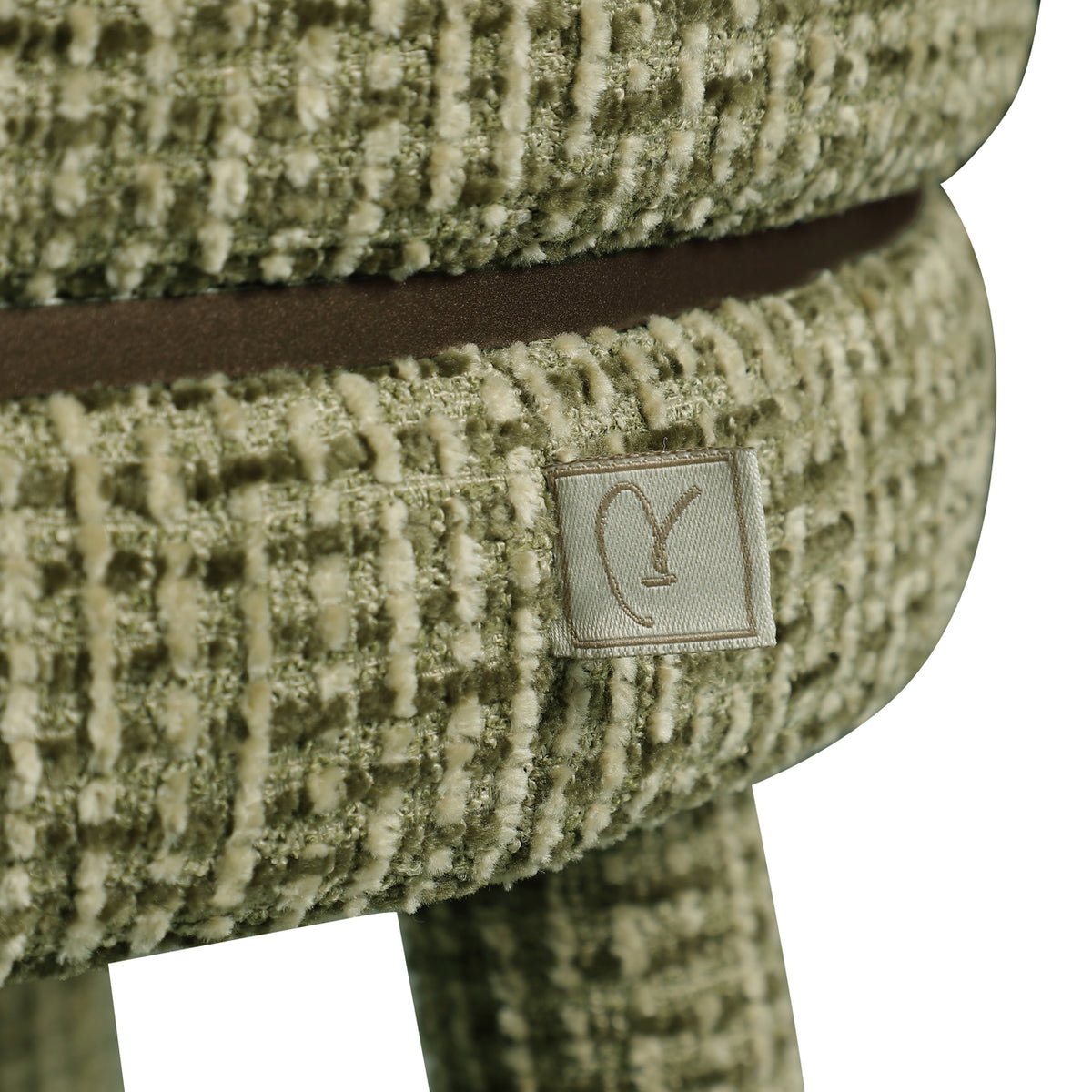 Counter stool Tenashar green blockweave swivel