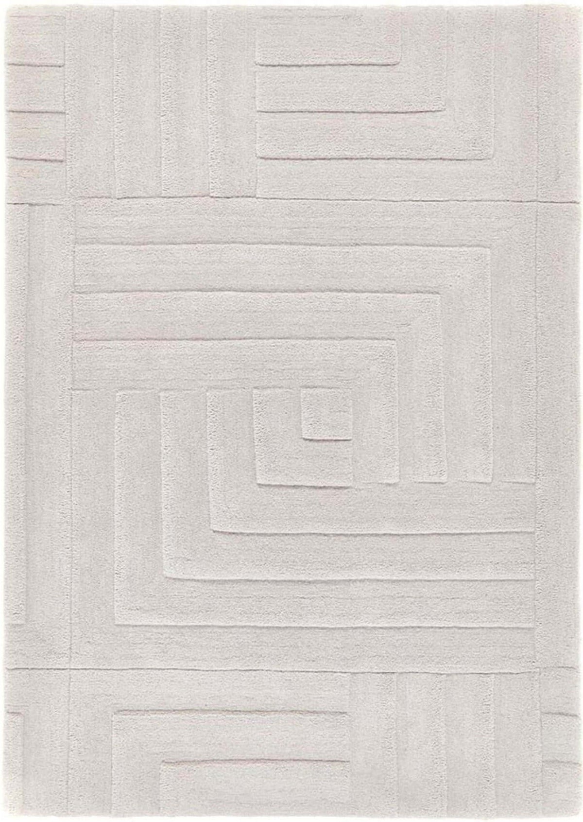 Maze Grey Geometric Wool Rug