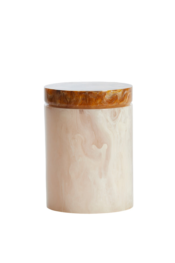 Deco box+lid 13x17 cm KELIMUTU cream+brown