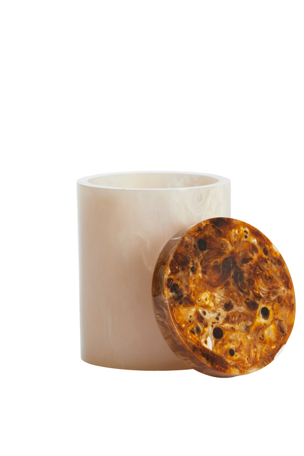 Deco box+lid 13x17 cm KELIMUTU cream+brown