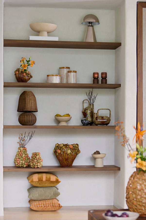 Deco box+lid 13x17 cm KELIMUTU cream+brown