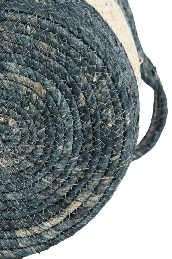 Basket S/3 30x30+35x35+40x40 cm KILKEE blue-crem