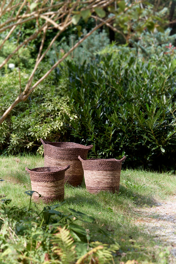 Basket S/3 max 40x40 cm KILKEE brown red-terra