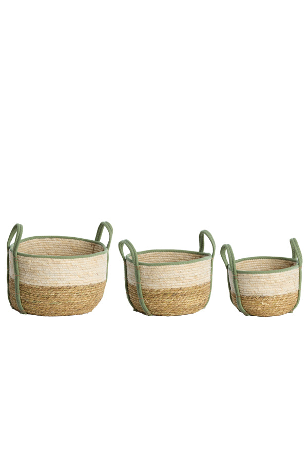 Basket S/3 max 33x23 cm KINSALE natural-cream-mint