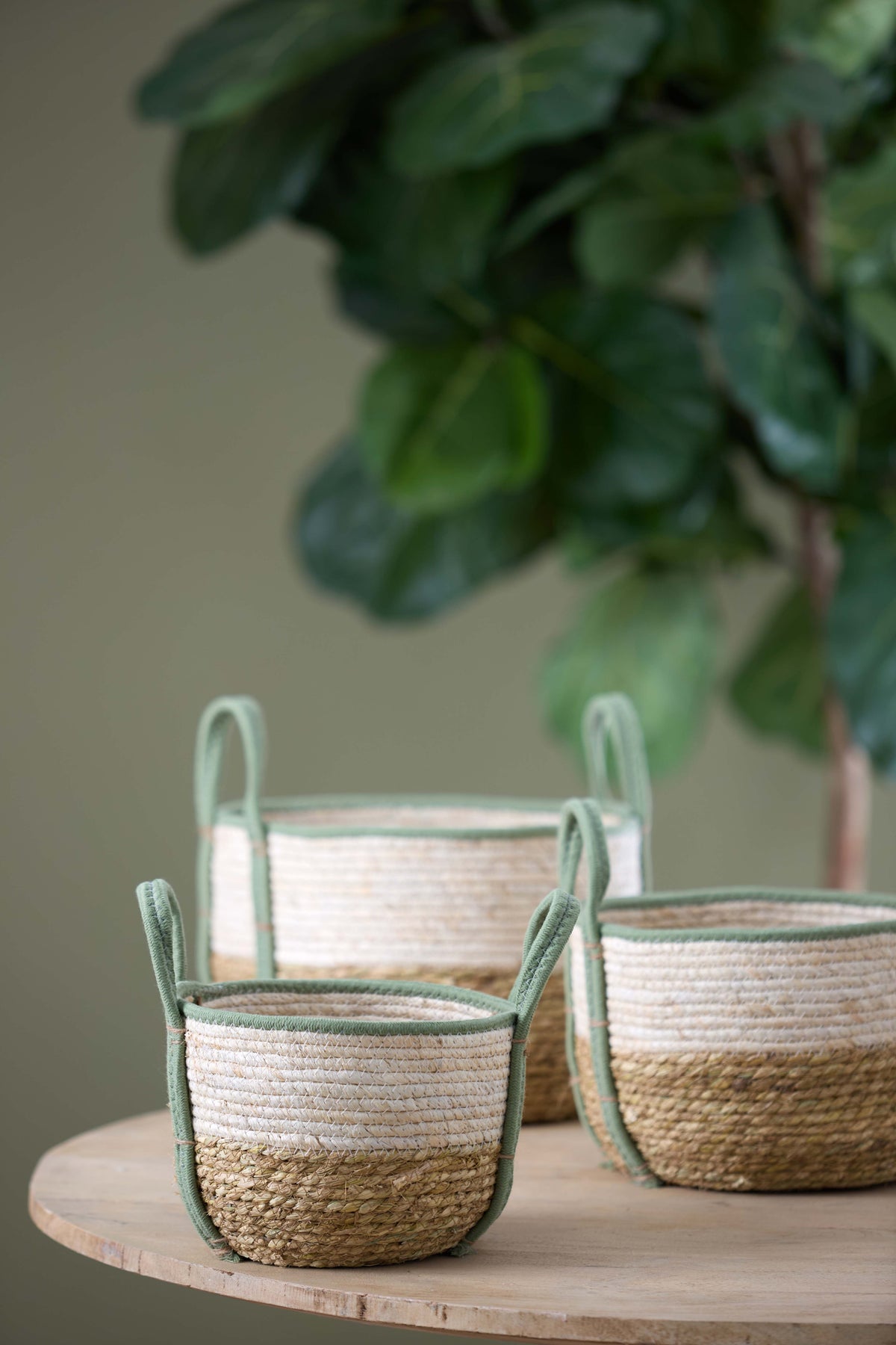 Basket S/3 max 33x23 cm KINSALE natural-cream-mint