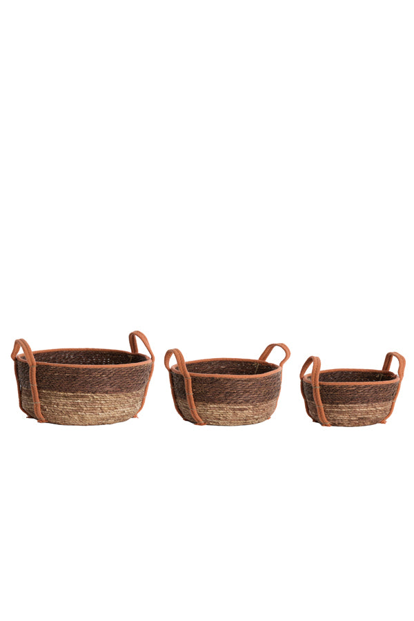 Basket S/3 max 33x23 cm KINSALE brown red-terra