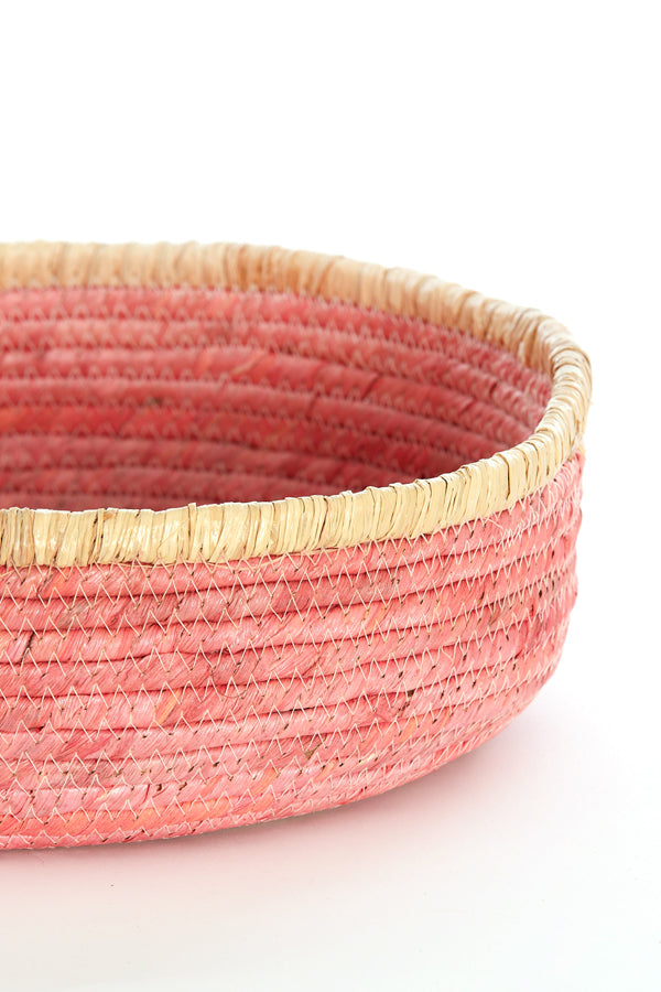 Basket S/3 max 39x13 cm PAITO pink+natural