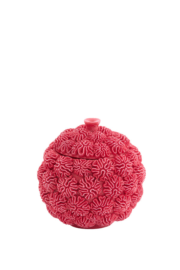 Deco box+lid 17x16 cm CORAL red