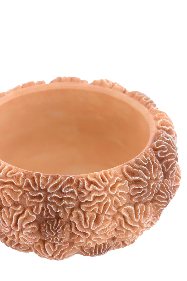 Deco box+lid 17x16 cm CORAL peach-light brown