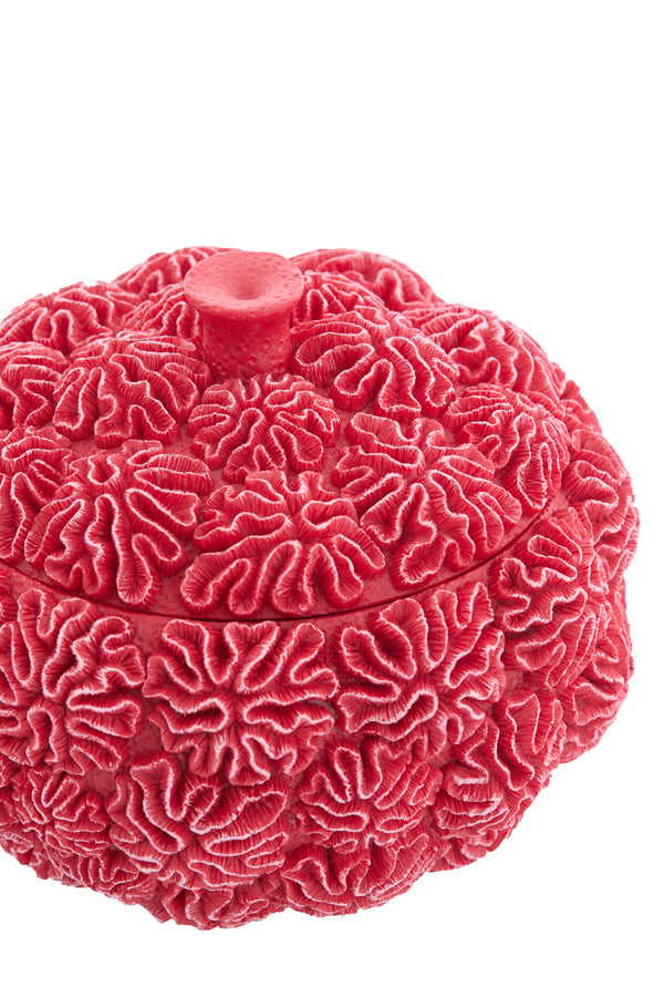 Deco box+lid 20x15,5 cm CORAL red