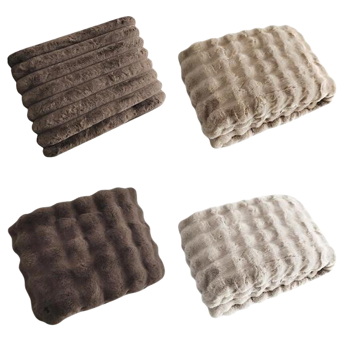 Promo material Winter Haze / Nordic Plush / Chic Furenzo / Cosy Fluff (textile samples plaids) (Set of 4)