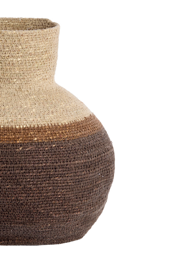 Basket 23,5x27 cm BISIRA seagrass natural+brown