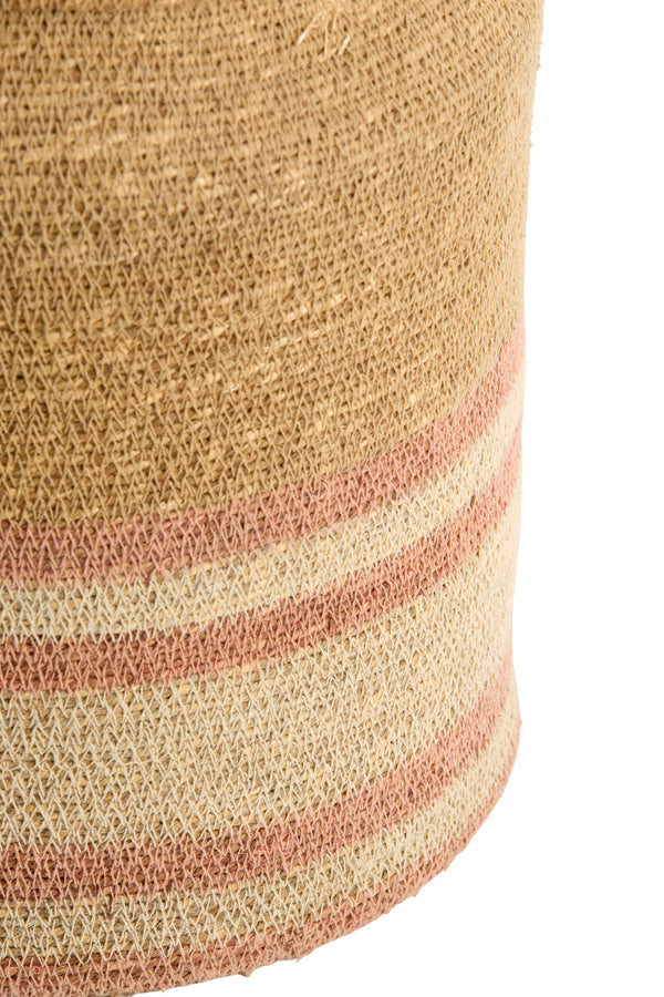 Basket S/2 25x32,5+33x37 cm BETANIA seagrass naturl+l pink