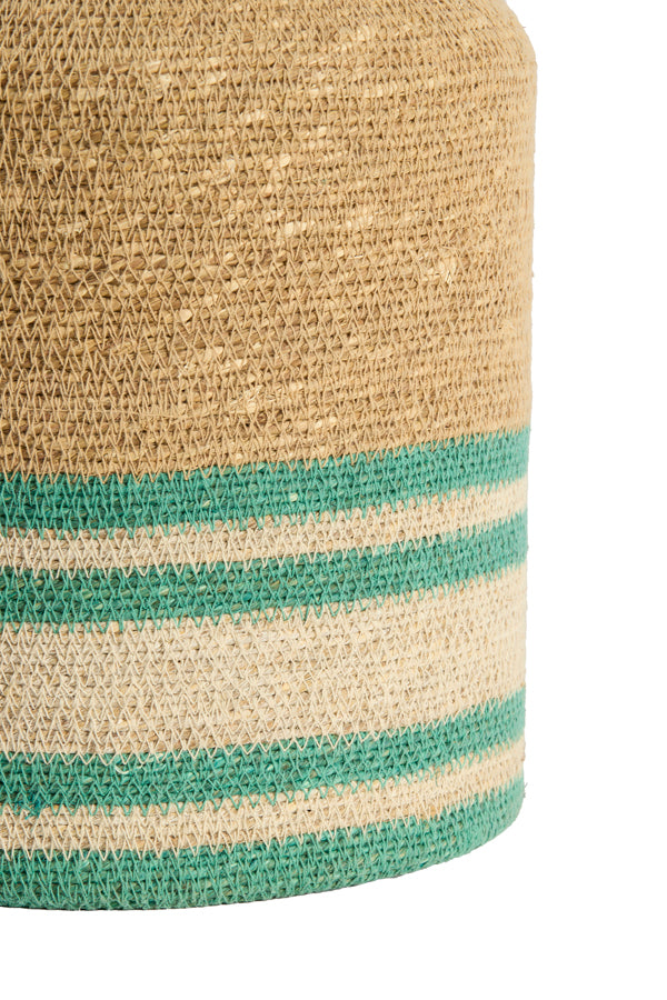 Basket S/2 25x32,5+33x37 cm BETANIA seagrass nat+turquoise