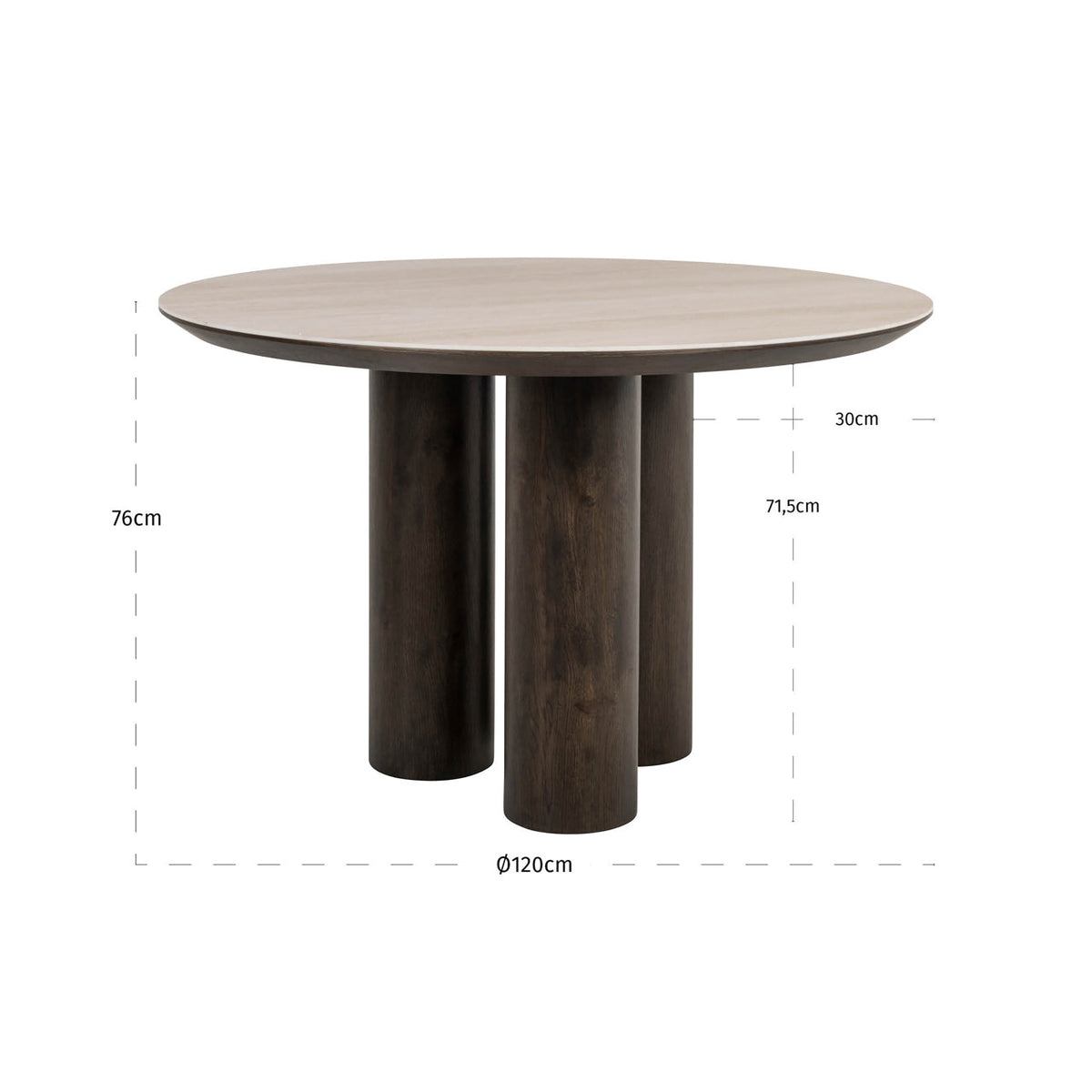 Dining table Ritz brown 120Ø