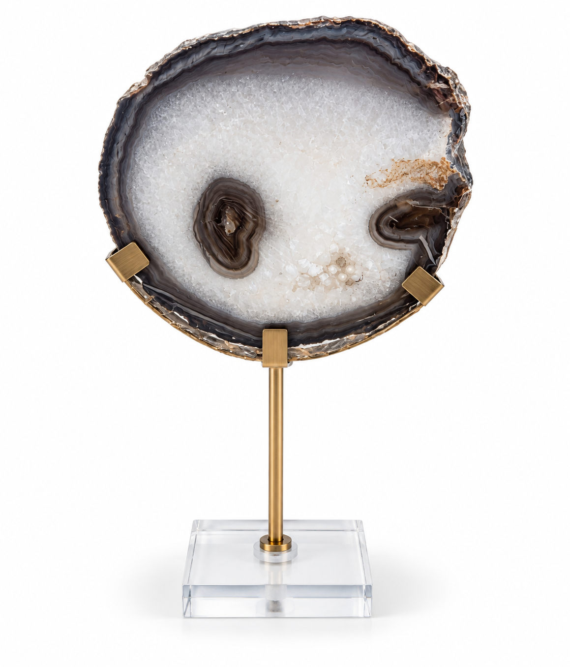 Bowerbird Black And Gold Agate Sculpture | OUTLET